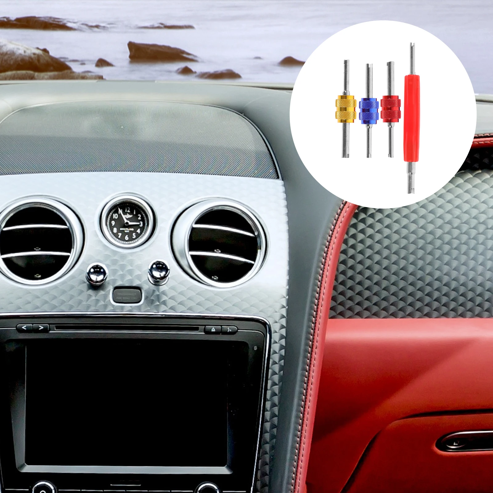 

1 set 1 Set Auto Ac Valve Core Remover Tools Car Repair Kit Hvac Metal Wrench Set Universal Sizes Compatible For Vehicle Systems