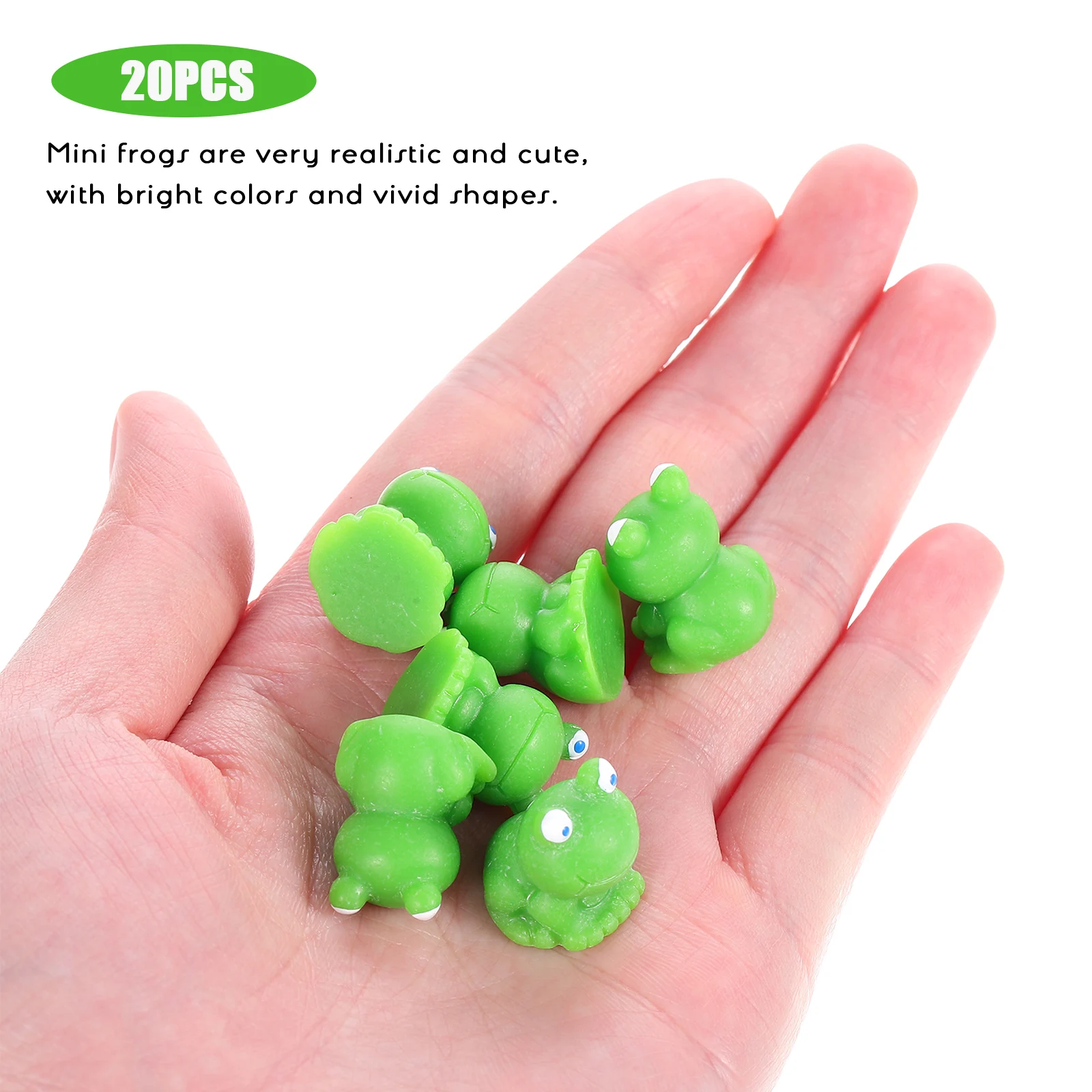 

20 Pcs Small Frogs s Statues Tiny Resin Props Toddler