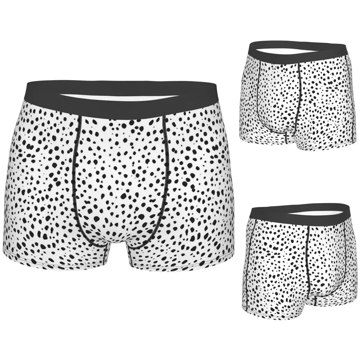 

Boxer Underpants Shorts Dalmatian Spots - Black And White Polka Dots Panties Men Breathable Underwear for Homme Man Boyfriend
