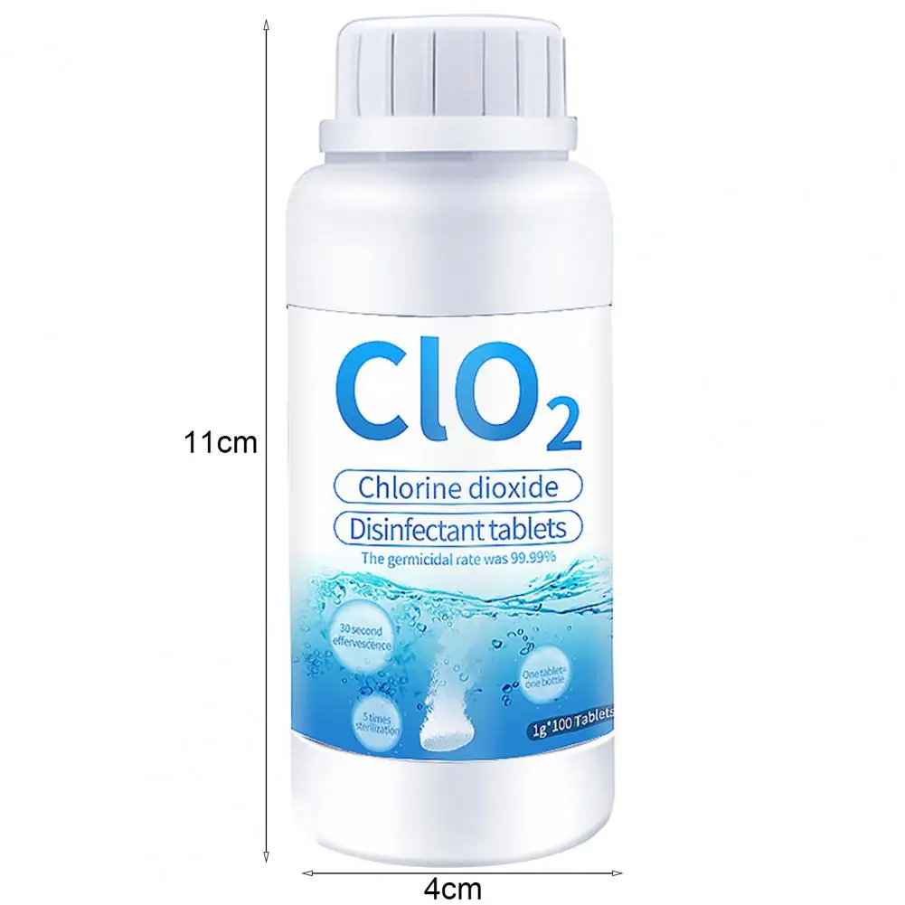 100 قطعة/زجاجة دائم مريحة أقراص ثاني أوكسيد الكلور الوقت إنقاذ حمام سباحة محمول تنظيف الكيميائية اللوحي