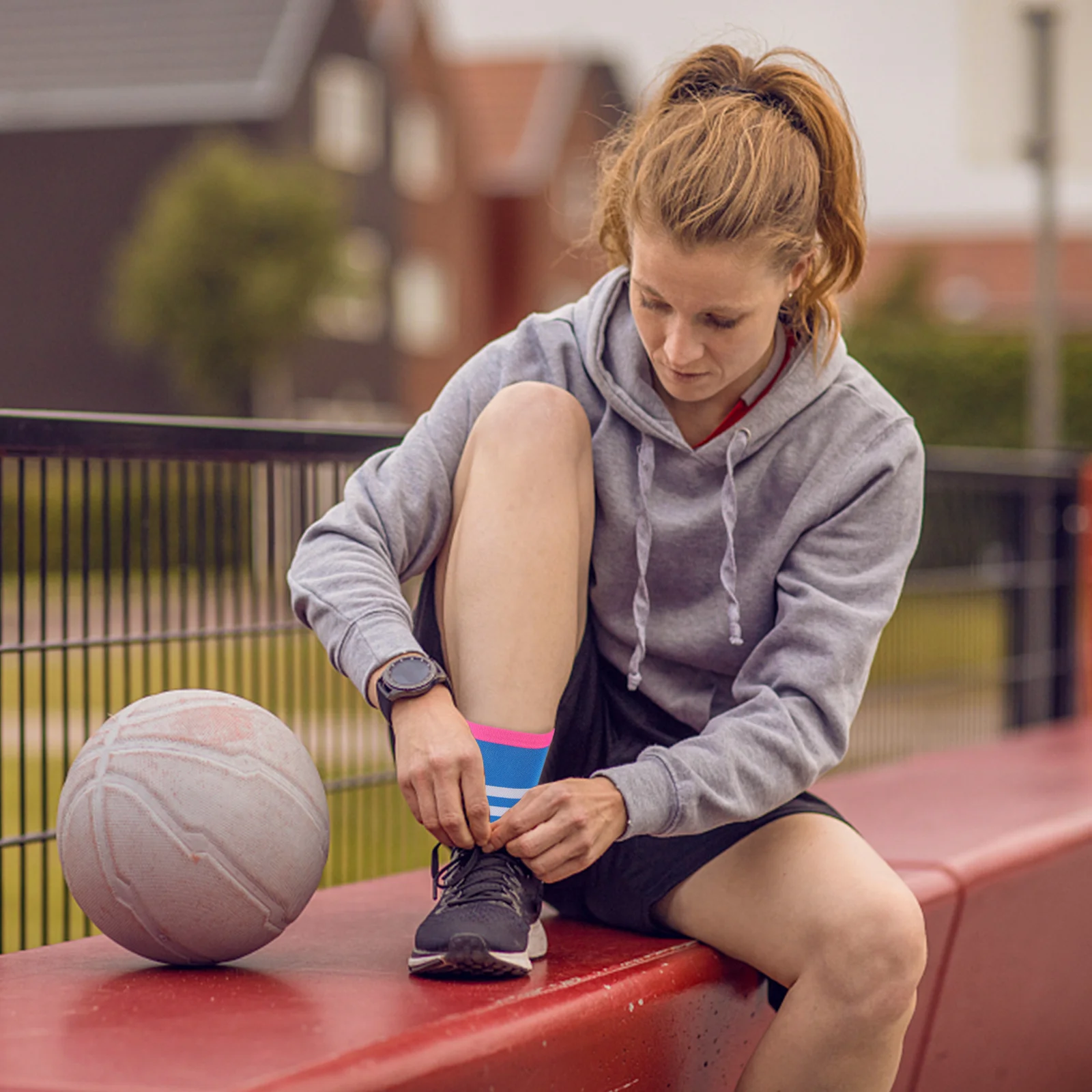 

1Pair Breathable Athletic Socks Bright Color Mid-Stockings for Running Cycling Fitness Sports Training Men Socks