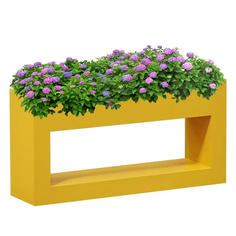 Garden Planter Box Decorative Outside Flower Box Metal Planter 39.4X11.8X23.6 In Heavy Duty Sidewalk Barrier For Balcony Deck