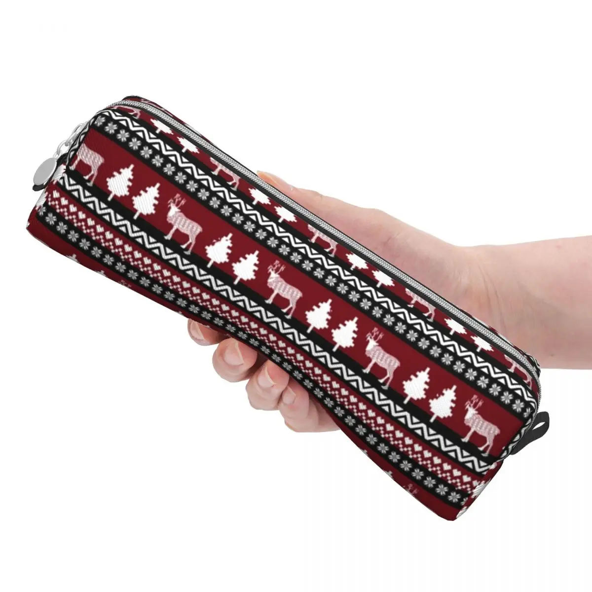 Rendier Lelijke Kerst Trui Patroon Potlood Case Patchwork Potlood Pencilcases Pen Voor Meisje Jongen Tassen Studenten School Geschenken Briefpapier