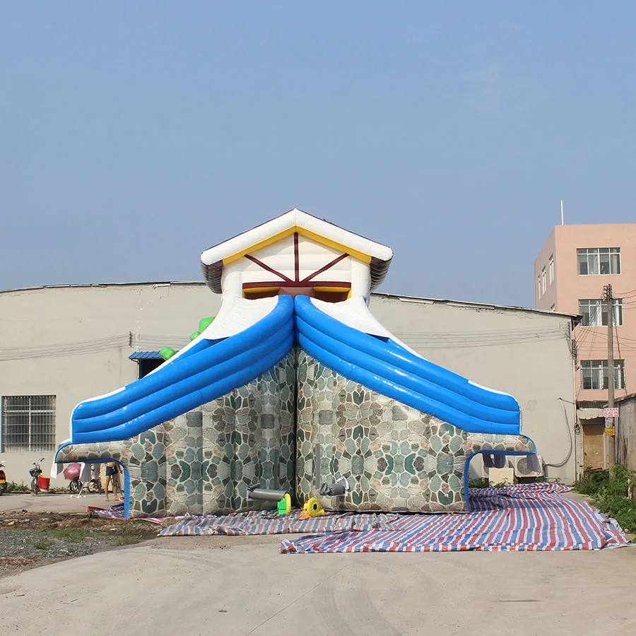 تصميم جديد سجل المقصورة نفخ الهواء ترتد منزل الشريحة نفخ المياه تسلية الشريحة #3