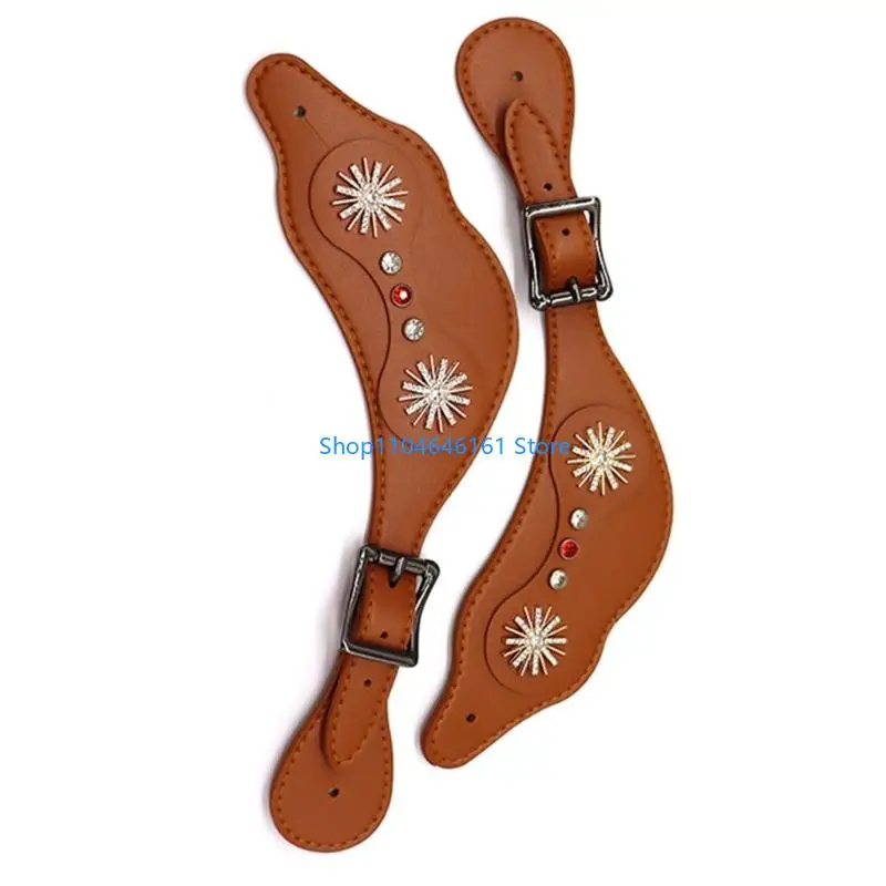 Bota flor couro PU vintage alça para cavalos cavalos duradouros