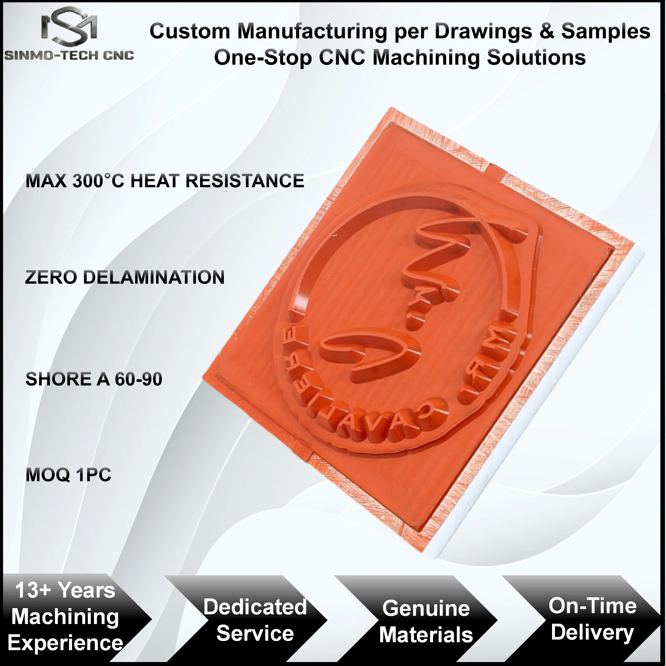 Precision CNC Silicone Rubber Die, Custom Hot Stamping Mold for Cosmetic Bottle Plastic Cap Foil Embossing, MOQ 1pc