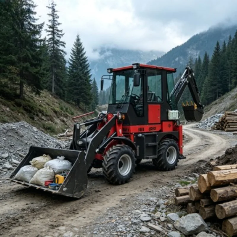 Mini Backhoe Loader EPA Tier 4 Engine CE Certified 4x4 Compact Design for Landscaping Garden Farm Mini Backhoe Loader
