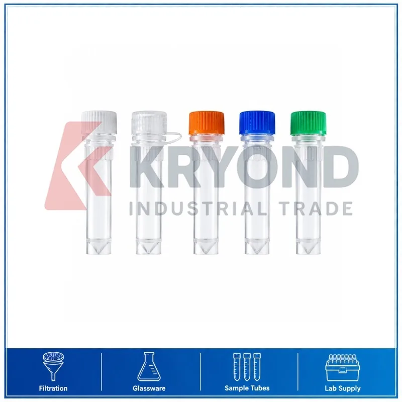 Screw Cap Plastic Cryovial Gasket Standable 1.5mL 500pcs Laboratory Sample Container Research Series Model Storage Vessel Sets