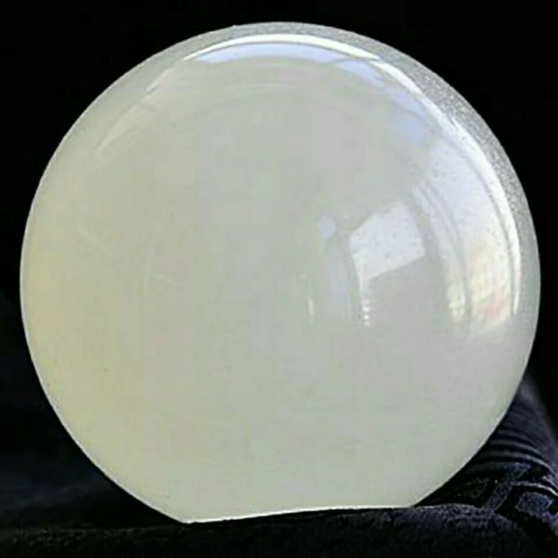 Genuine Jade Ice-like Afghan White Jade Gray Jade Silk Jade Handball Middle-Aged and Elderly Hand Pieces Green Color Crafts