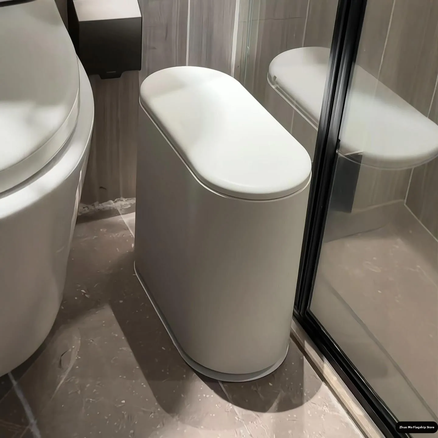 

Креативная домашняя мусорная корзина Batoom в японском стиле, полукруглая, с откидной крышкой, для туалета