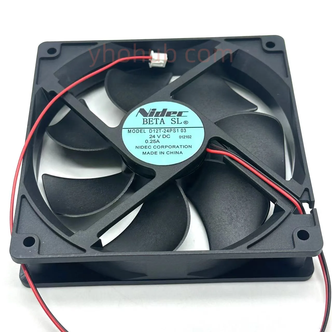 

Nidec D12T-24PS1 DC 24V 0.25A 120x120x25mm 2-Wire Server Cooling Fan