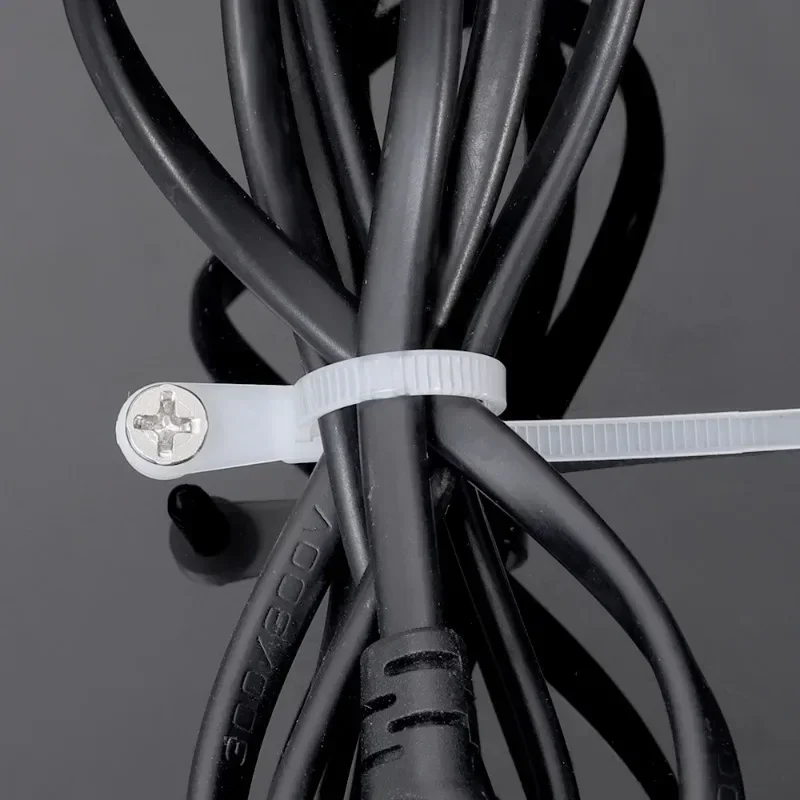 Nylon-Kabelbinder mit Schraubenloch, Wiederverwendbar und Fest, Selbstverriegelnde Kabelbinder, Verstellbare Befestigungsbänder, BüroorganizerKabelbinder mit SchraubenlochSelbstverriegelnde KabelbinderWiederverwendbarF – Detail 7