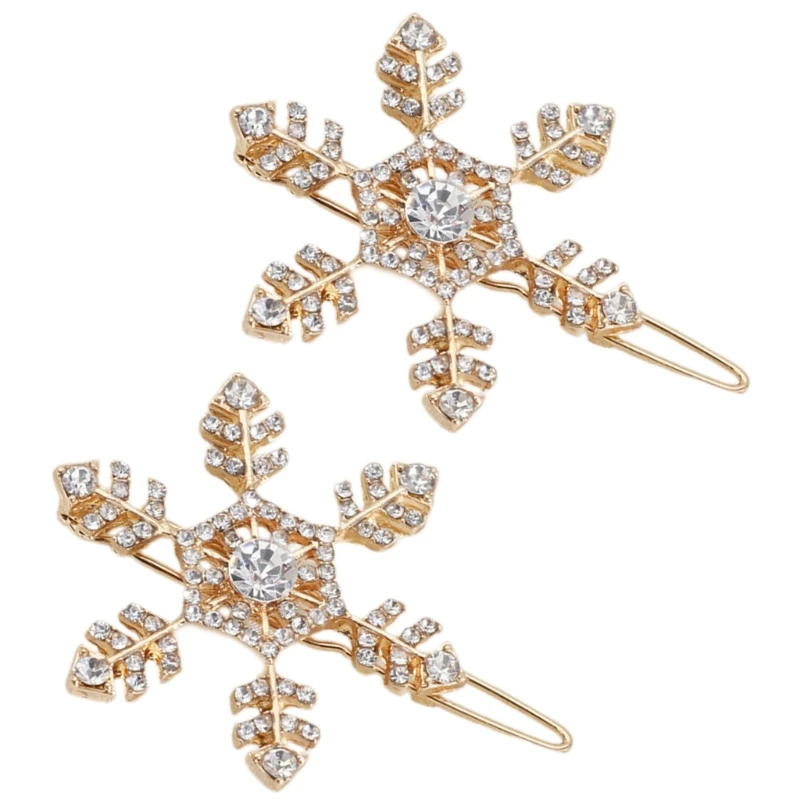 1pair Fashionable Alloys Snowflake Hair Pin Stage Performances Hairclip for Romantics Occasion