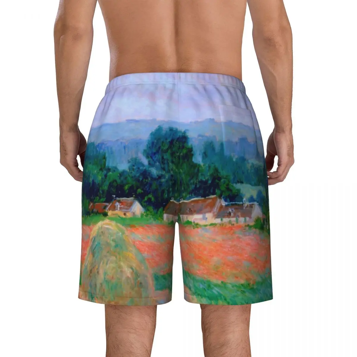 Claude Monet-Boardshorts Pintura Quick Dry dos homens, Shorts Board, Haystack em Giverny, Swim Trunks, impressão personalizada, ternos de banho