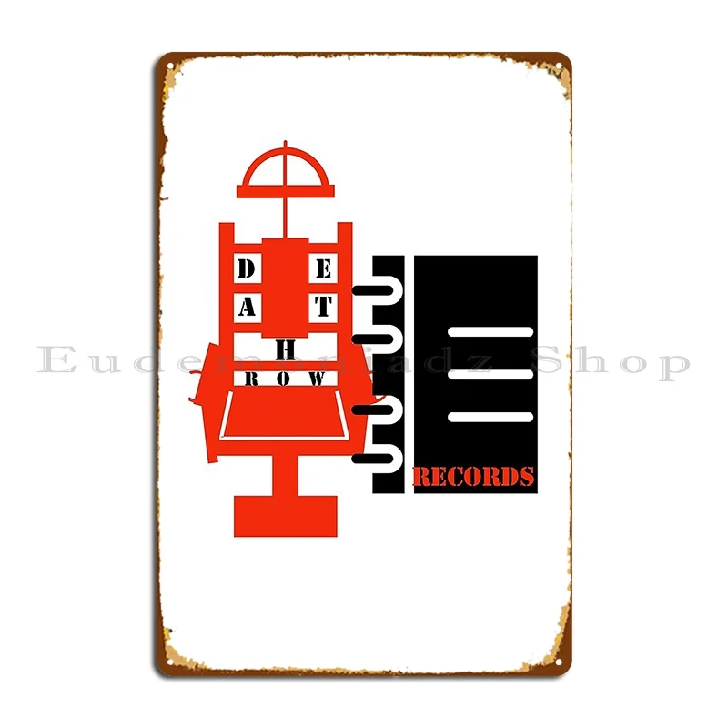 Death Row Records Red And Black Hip Hop Snoop Dog Usa Metal Sign Plaques Garage Plaques Pub Living Room Custom Tin Sign Poster