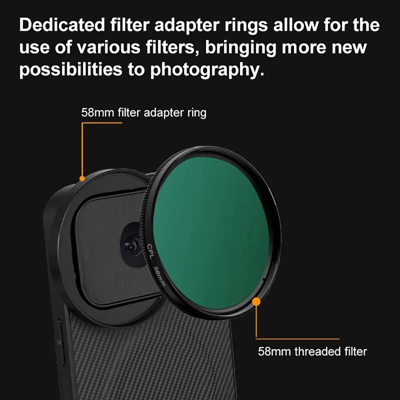 4 في 1 عدسة CPL ND UV ستار الهاتف المحمول 58 مللي متر طقم مرشح جراب هاتف مغناطيسي آيفون 17 برو/برو ماكس DSLR التصوير الفوتوغرافي #3