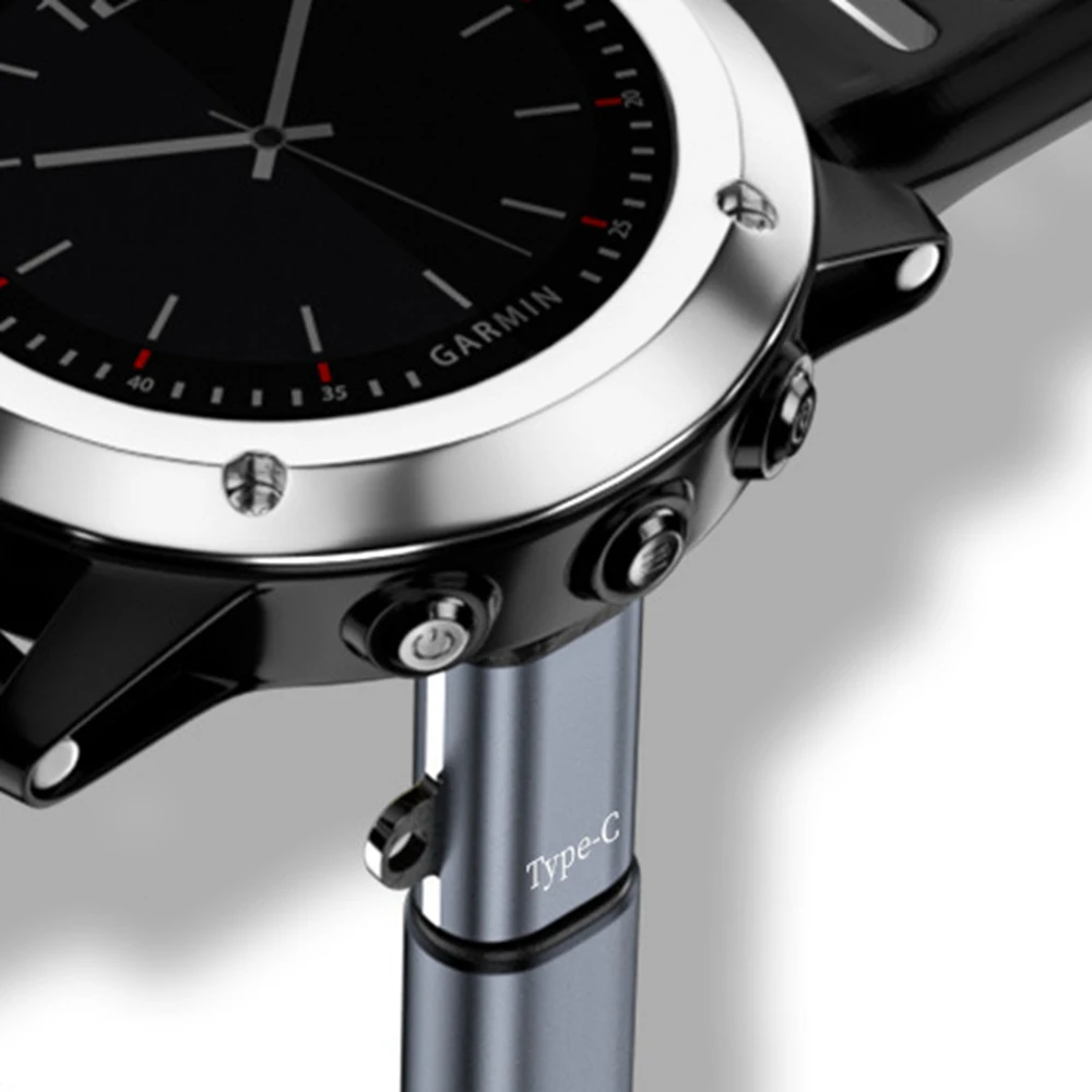 محول شاحن ساعة ذكية ، موصل أفقي 4-Pin لتحويل واجهة Micro-C iOS ، Garmin Fenix 7X 6 6S 6X