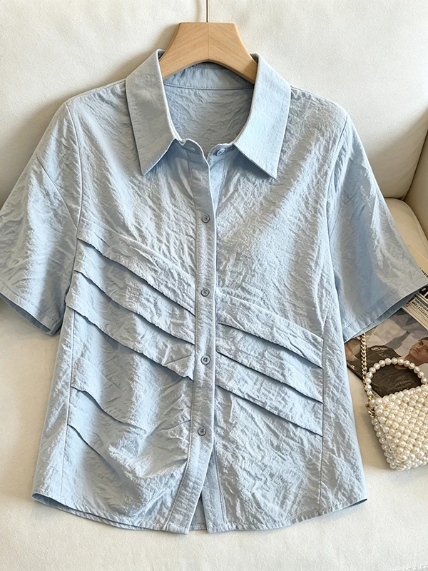 

Casual Style plus Size Shirt Women's Loose Short Sleeve Cover Belly Fashionable Versatile Summer New Arrival Elegant Short Sl...