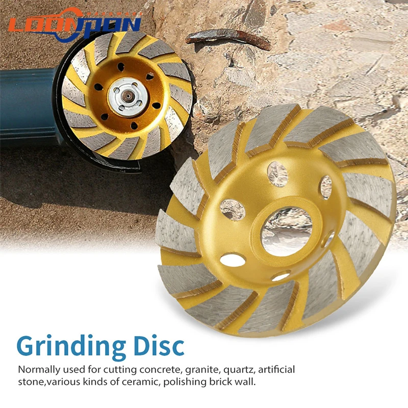 Diamond bowl grinding disc gold 100/125/150/180mm floor stone cement polishing concrete sander 4/ 5/ 6/ 7/inch