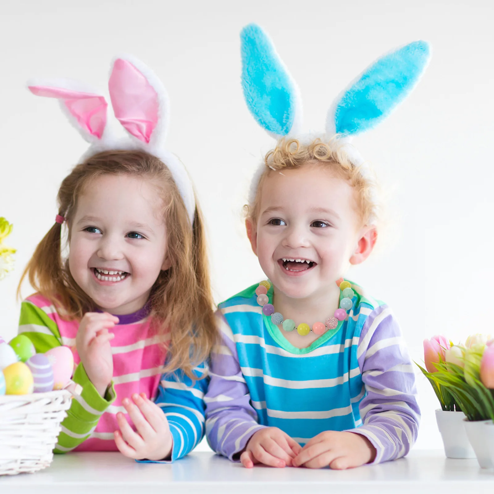 

1Set Easter Necklace Bracelet Children Neck Jewelry Wrist Decor Safe Wear Festive Atmosphere Easter Themed Pendant