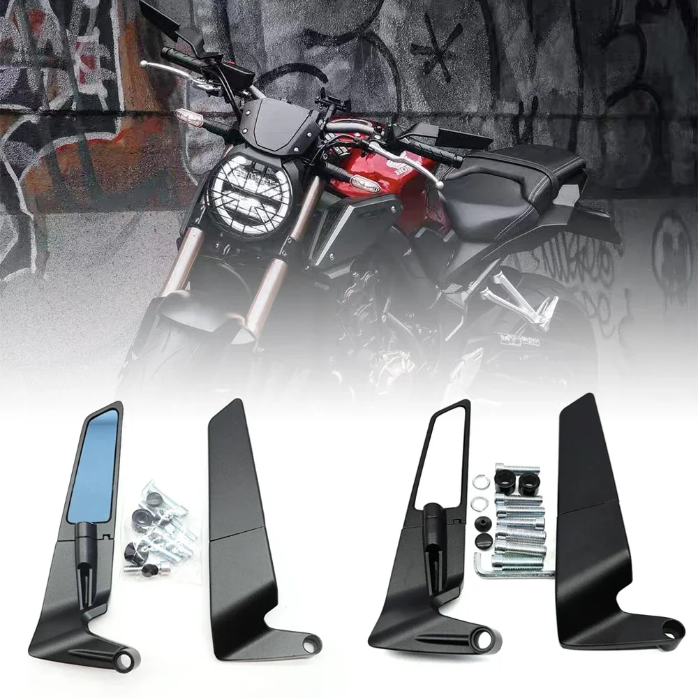 

Motorcycle Universal Accessories Motorcycle Rearview Mirror Wings Rearview Mirror Rotatable Aluminum Alloy Side Mirrors 8/10mm