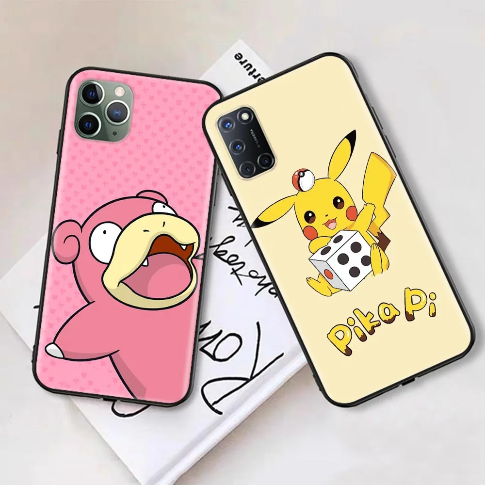 Pokémon Soft Case para iPhone, bonito, 14, 13, 11, 12, XS, Pro, Max, Plus, X