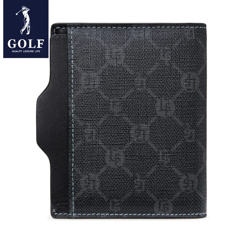 Portefeuille court en cuir noir pour homme, lettre imprimée, simple, porte-carte bancaire, pince à billets, léger, luxe, durable, affaires