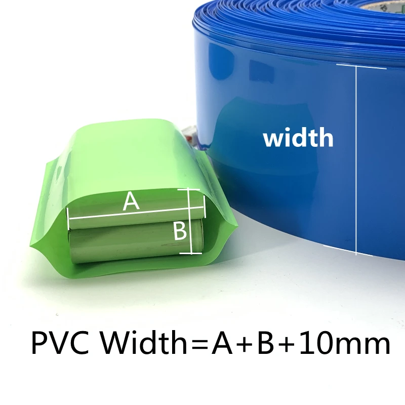 18650 립 배터리 PVC 열 수축 튜브 팩 절연 필름 랩 리튬 케이스 케이블 슬리브, 너비 70mm ~ 420mm