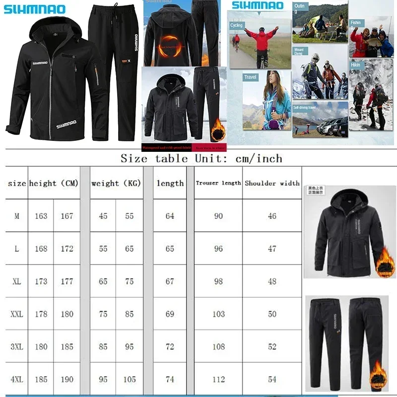 2025 Winter Fishing Suit Military Tactical Assault Jacket Hunting Men\'s Mountaineering Charge Coat Waterproof and Warm Pants