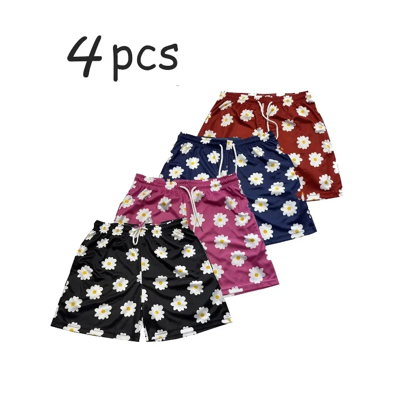 

Новые мужские баскетбольные шорты с принтом ромашек 2026 года, быстросохнущие, дышащие, модные спортивные пляжные шорты