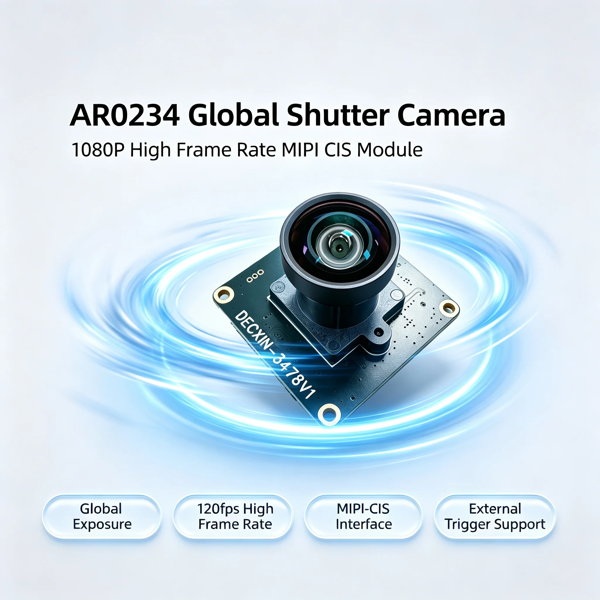120fps AR0234 Global Shutter MIPI-CIS 4L 22P Camera Module External Trigger for Raspberry Pi CSI