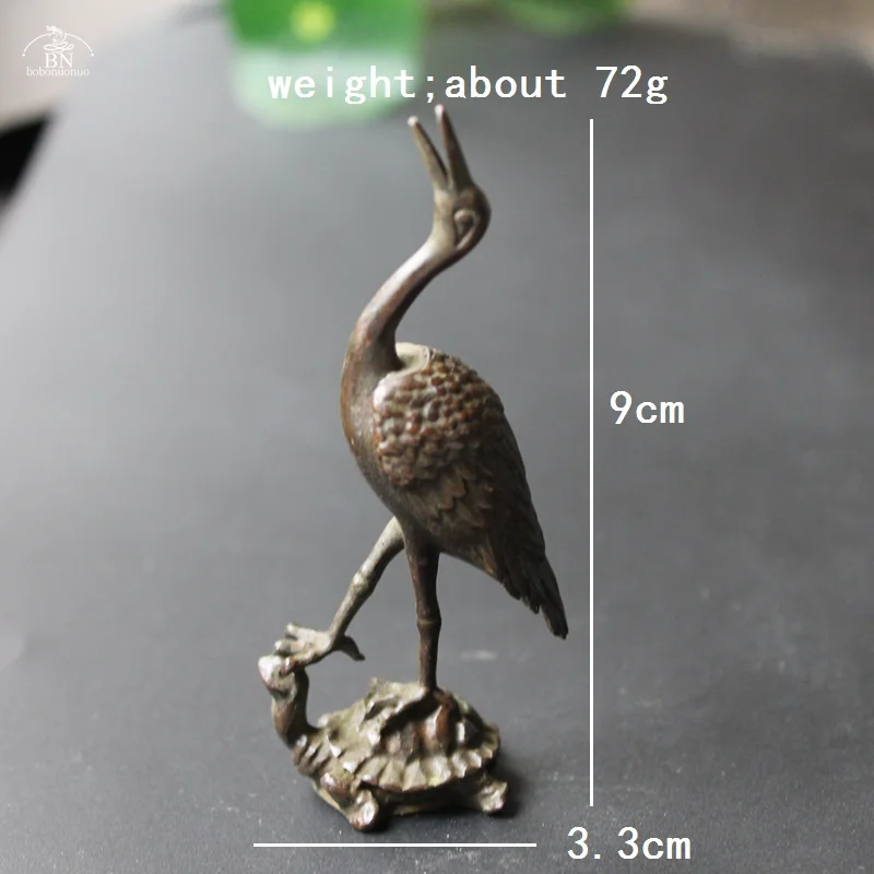 Copper Collection Red-crowned Crane Incense Burner Home Decor Small Ornament Retro Brass Animal Miniature Sculpture Desktop Gift