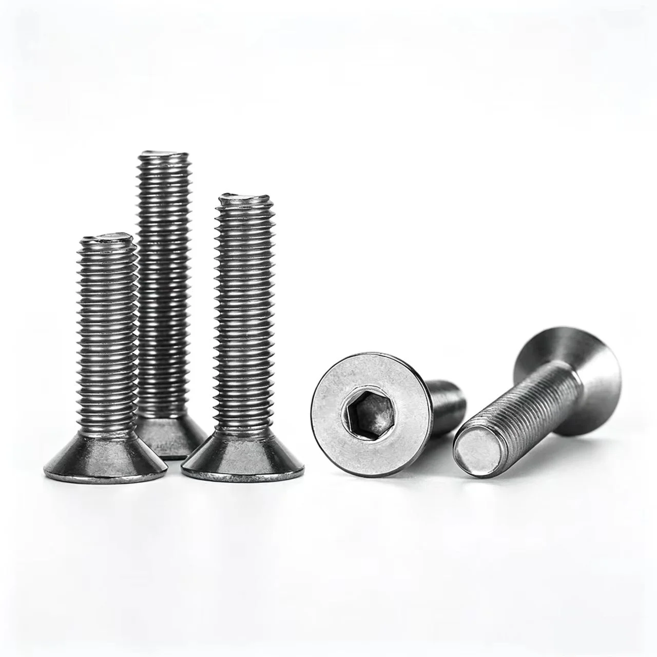  TA2 Pure Titanium Countersunk Hexagon Socket Screws, M2-M8, Corrosion & Acid-Alkali Resistant