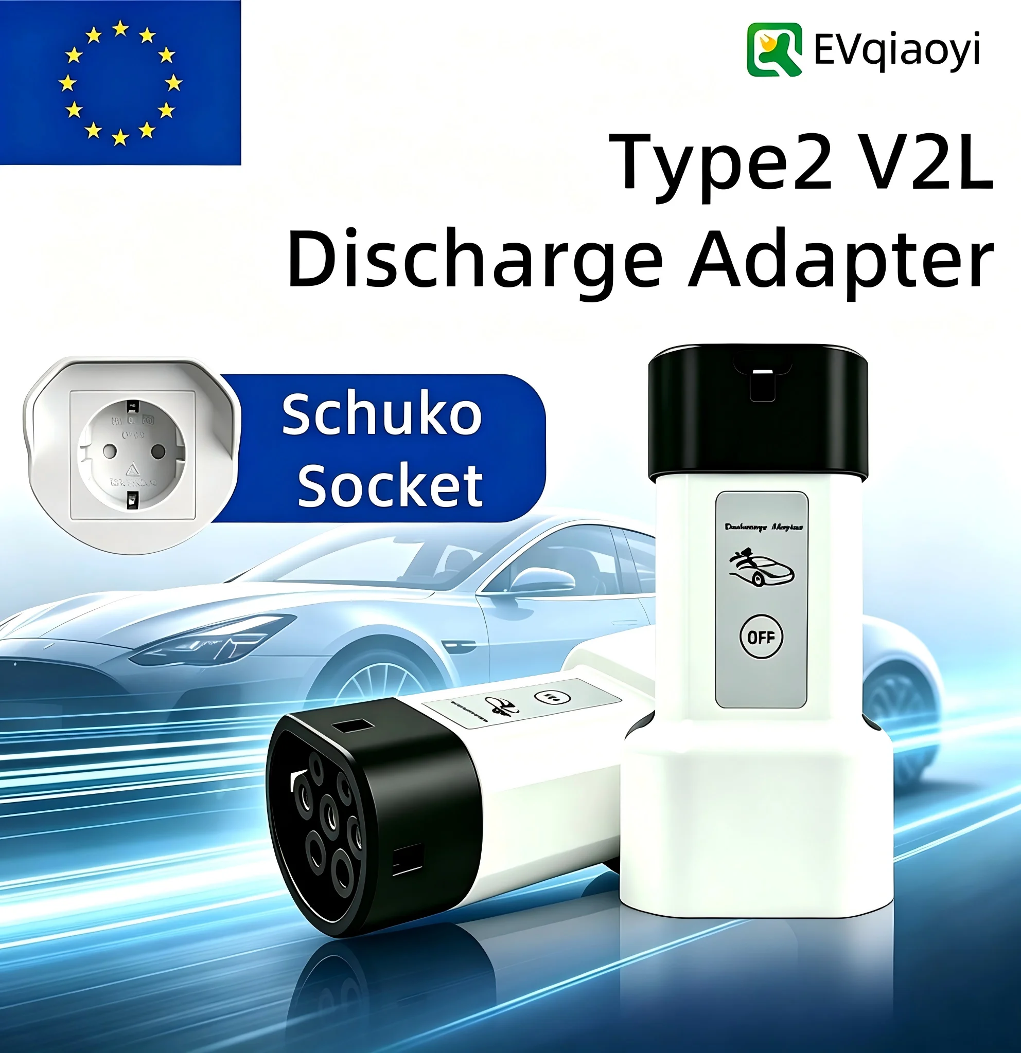 V2L Typ2 Entladegerät-Adapter Elektroauto zu EU-Steckdose für Omoda 9 Jaecoo J7 BYD Atto Seal DM I Geely EX5 Starray EM I Xpeng G6