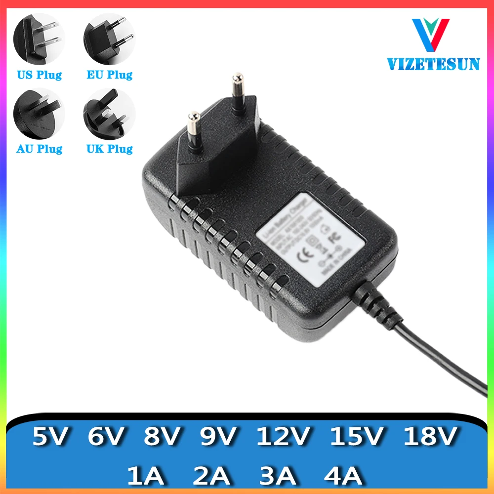 5.5*2.1mm Power Charger DC 5V 6V 8V 9V 12V 15V 18V 1A 2A 3A 4A Power Cord