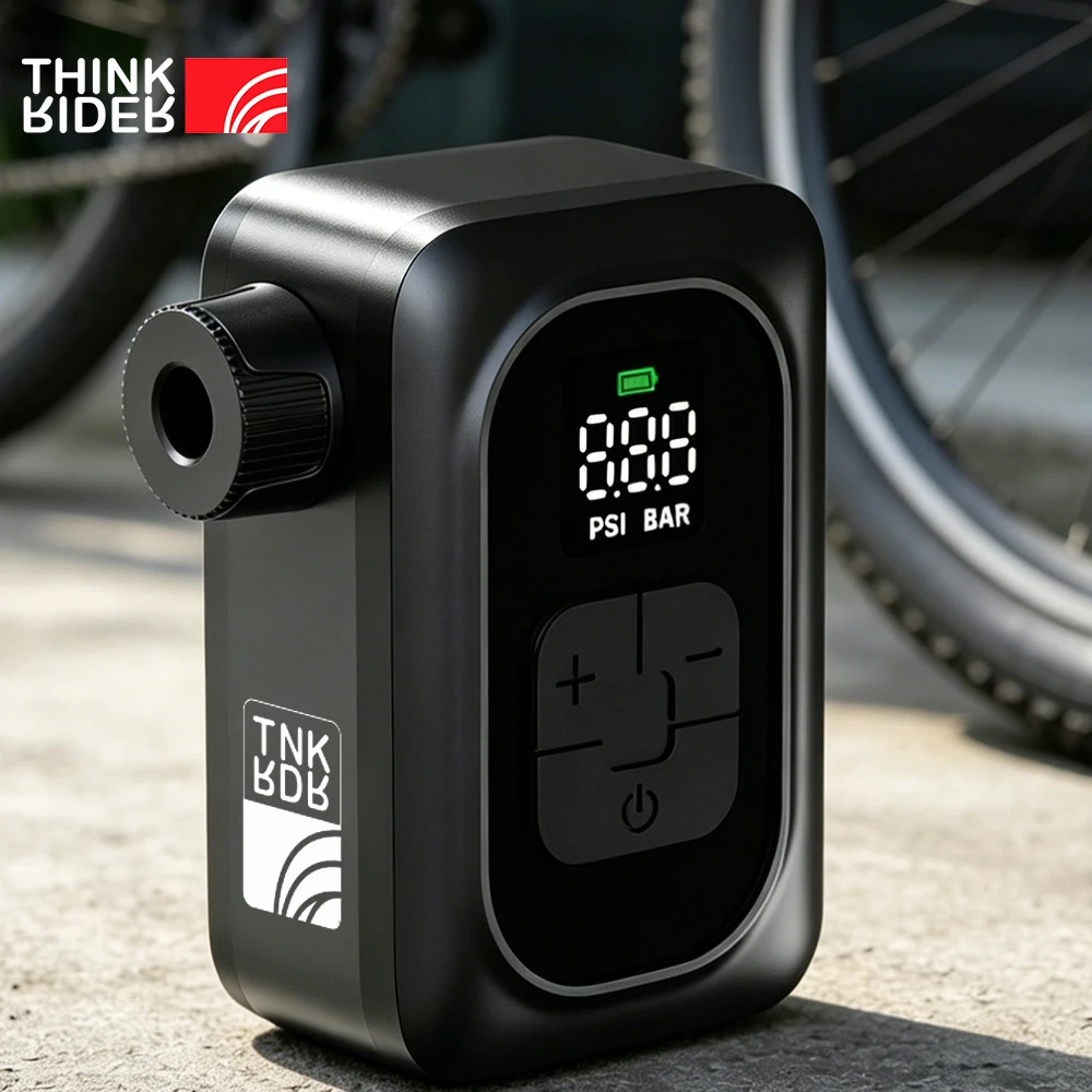 ThinkRider Electric Mini Bike Pump 120PSI Type-C Rechargeable Air Inflator Bicycle Pump MTB Road AV FV Valve Cycling Electric