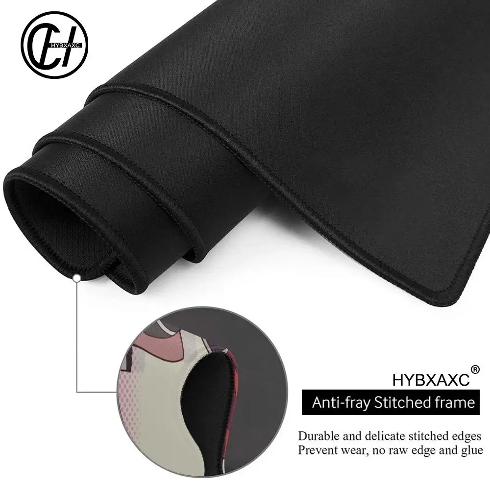 Alfombrilla de ratón Shirakami Fubuki para ordenador portátil Hololive, alfombra para teclado blanco y negro, alfombrilla para ratón de Chica de Anime Kawaii, alfombrilla de escritorio para gabinete de jugador XXL