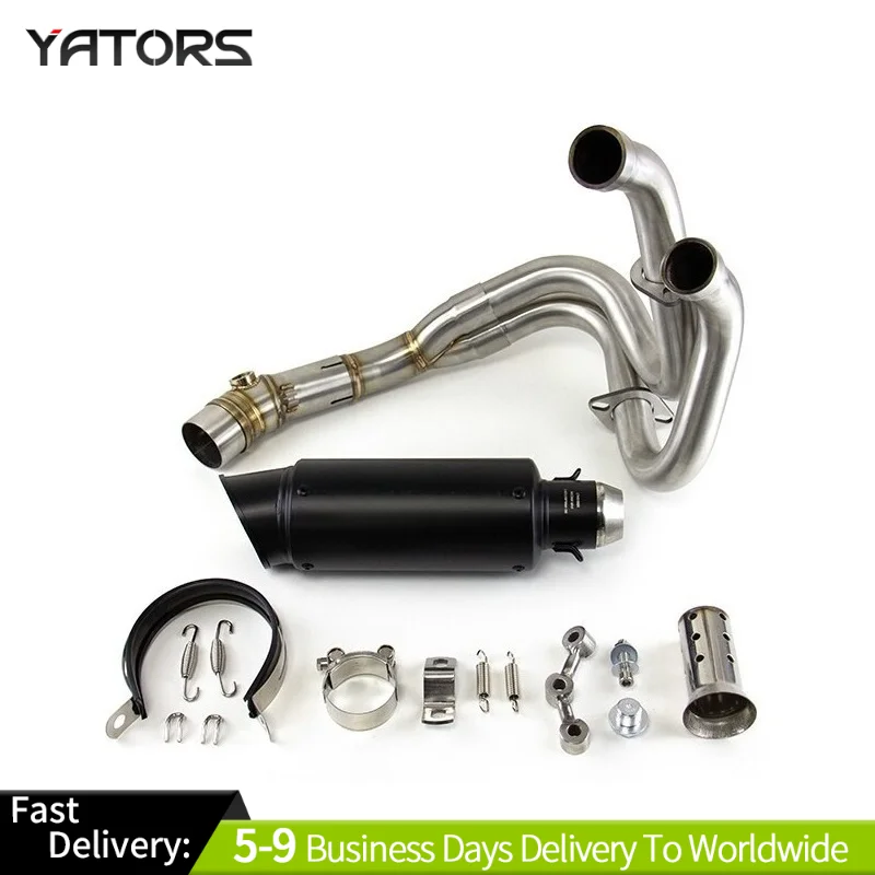 

For Kawasaki Ninja 650 Z650 2012-2025 Full System Exhaust Tips Black Header Pipe Exhaust Systems Exhausts Pipes