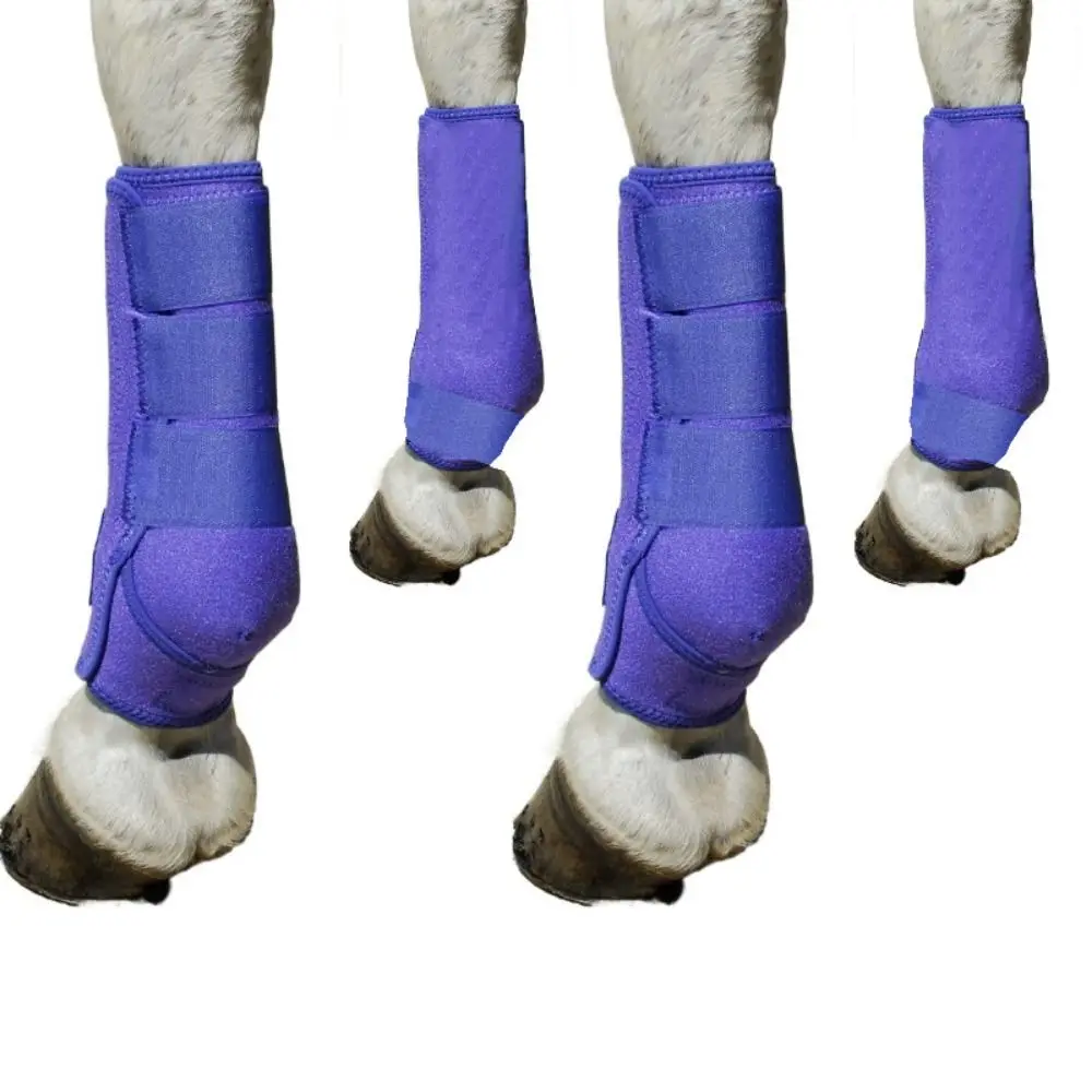 4pcs/set Colorful Horse Sport Boots Set 3 Size Breathable Horse Leg Wraps Easy To Wear Comfortable Medicine Brushing Boots