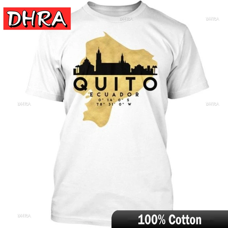 Quito الإكوادور أفق خريطة الفن تي شيرت بلايز باردة بارد مضحك بسيط منفعل بلايز بارد الحضرية الطازجة الطازجة المحملة الجرافيك الهيب هوب #1