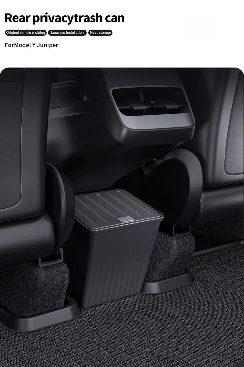 Für Tesla Model Y Juniper 2026 2025 Vorderer und Hinterer Sitz-Aufbewahrungsbox mit Abdeckung, Auto-Mülleimer, Regenschirm-Organizer, Zubehör – Detail 3