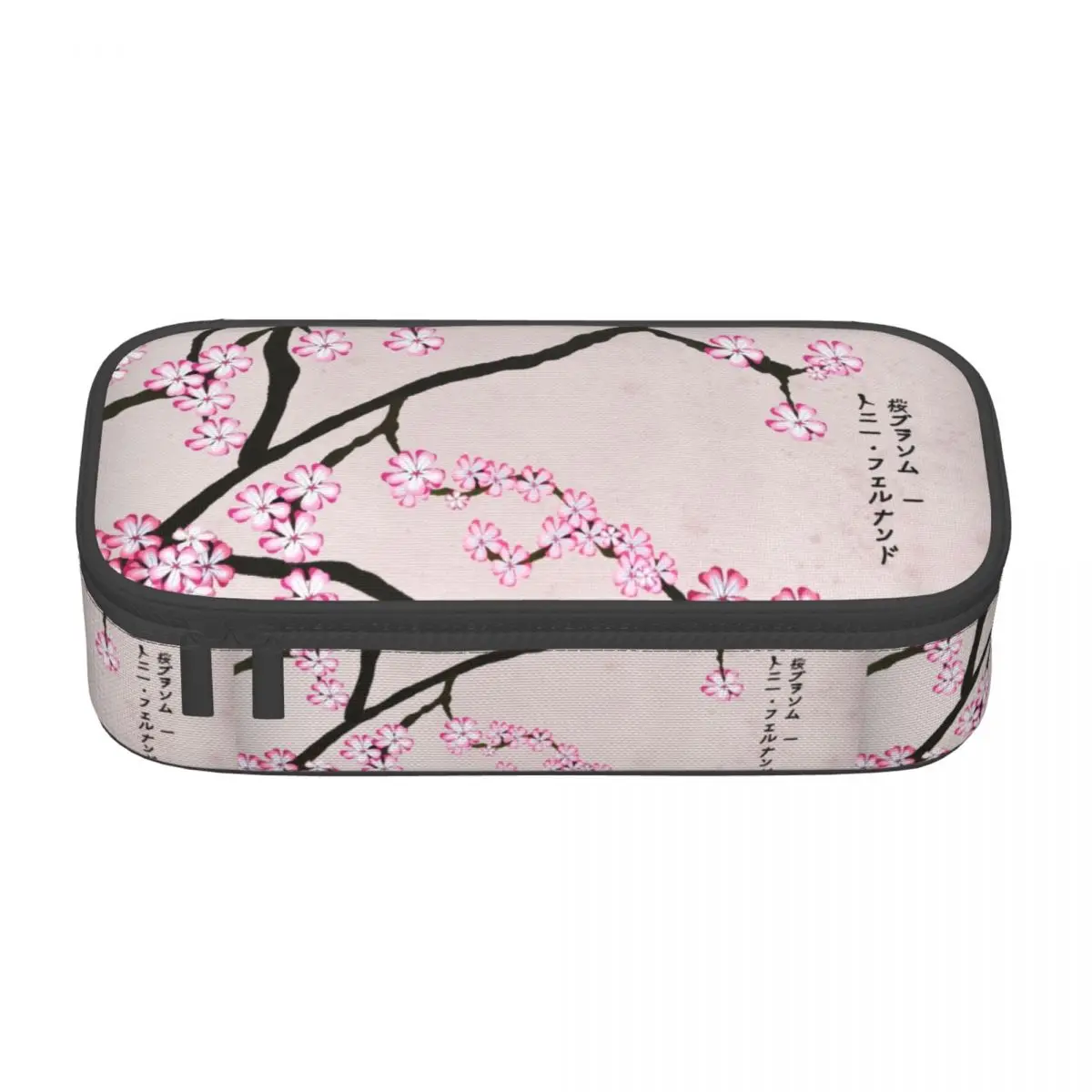 Custom Kawaii Pink Floral Cherry Blossom Pencil Case for Girls Boys Large Capacity Japanese Sakura Flower Pencil Box Stationery