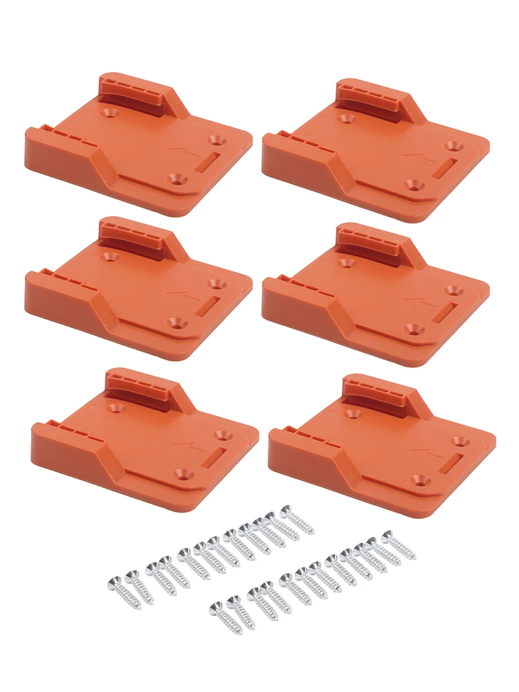 6pcs Yellow Plastic Drill Hanger For Ridgid 18V Li-ion Tool Battery Holder Storage Wall Mount Organizer Garage