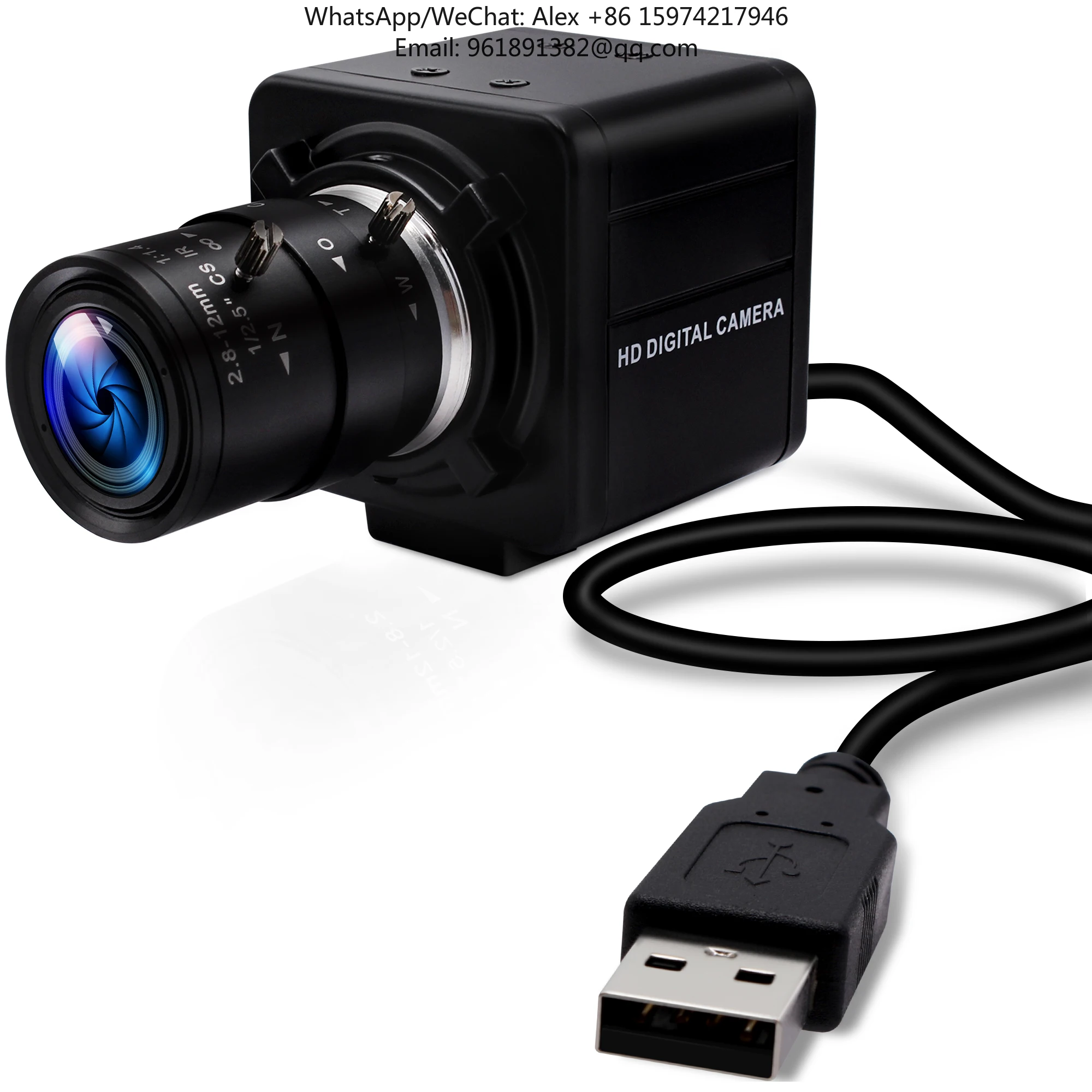 

ELP Mini USB Camera 4K 30fps, Varifocal 2.8-12mm Manual Zoom Lens, IMX317 Sensor, HD Webcam