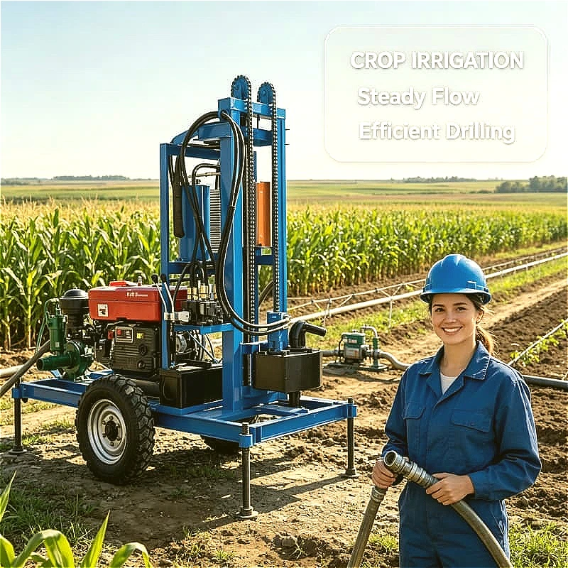 Light Duty Small Water Well Drilling Machine Portable Rotary Rig 130m  Agricultural Irrigation Rural Home Water Well Customized
