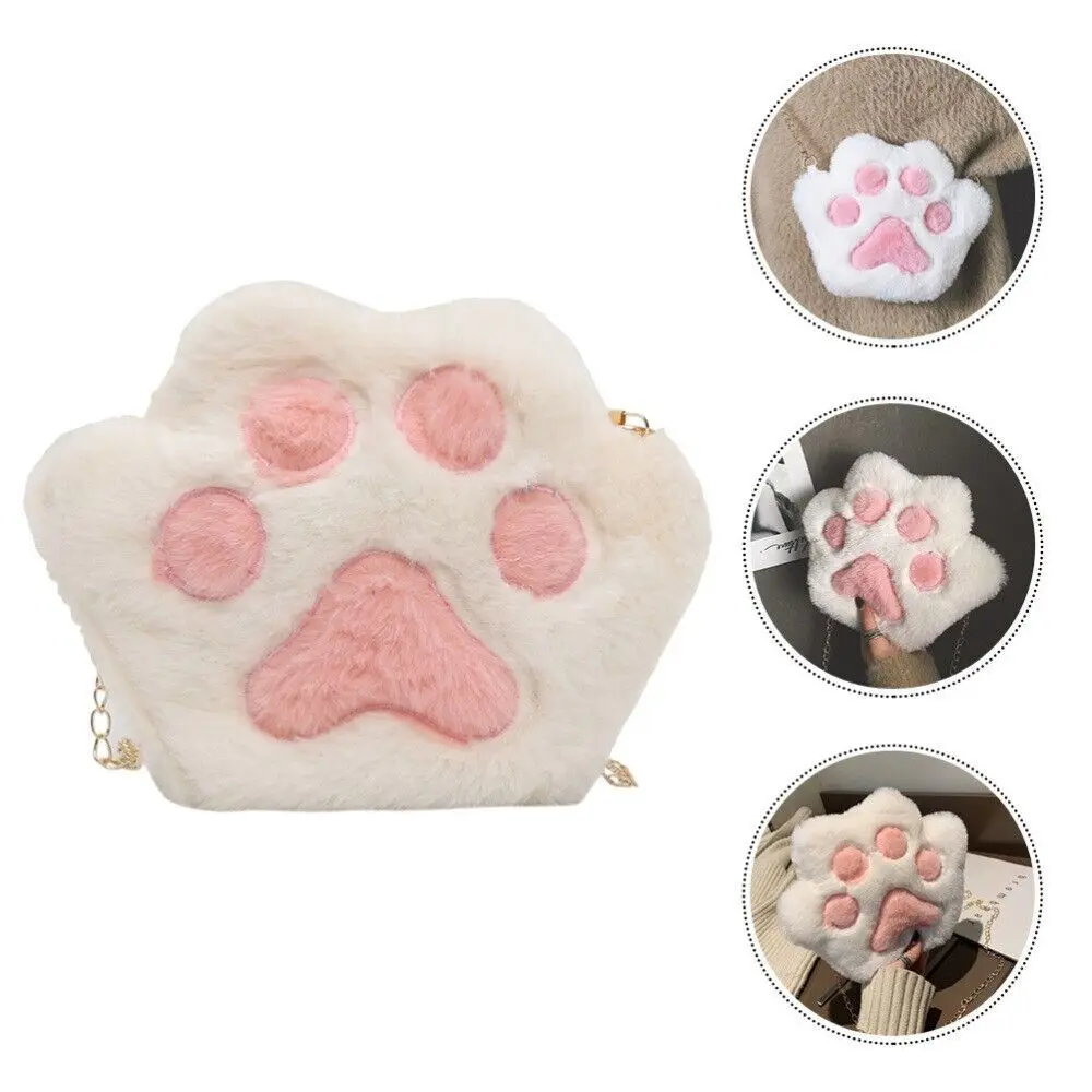 

Fashion Crossbody Handbag Sweet Chain Messenger Bag Bear Bag Shoulder Bag Cat Paw