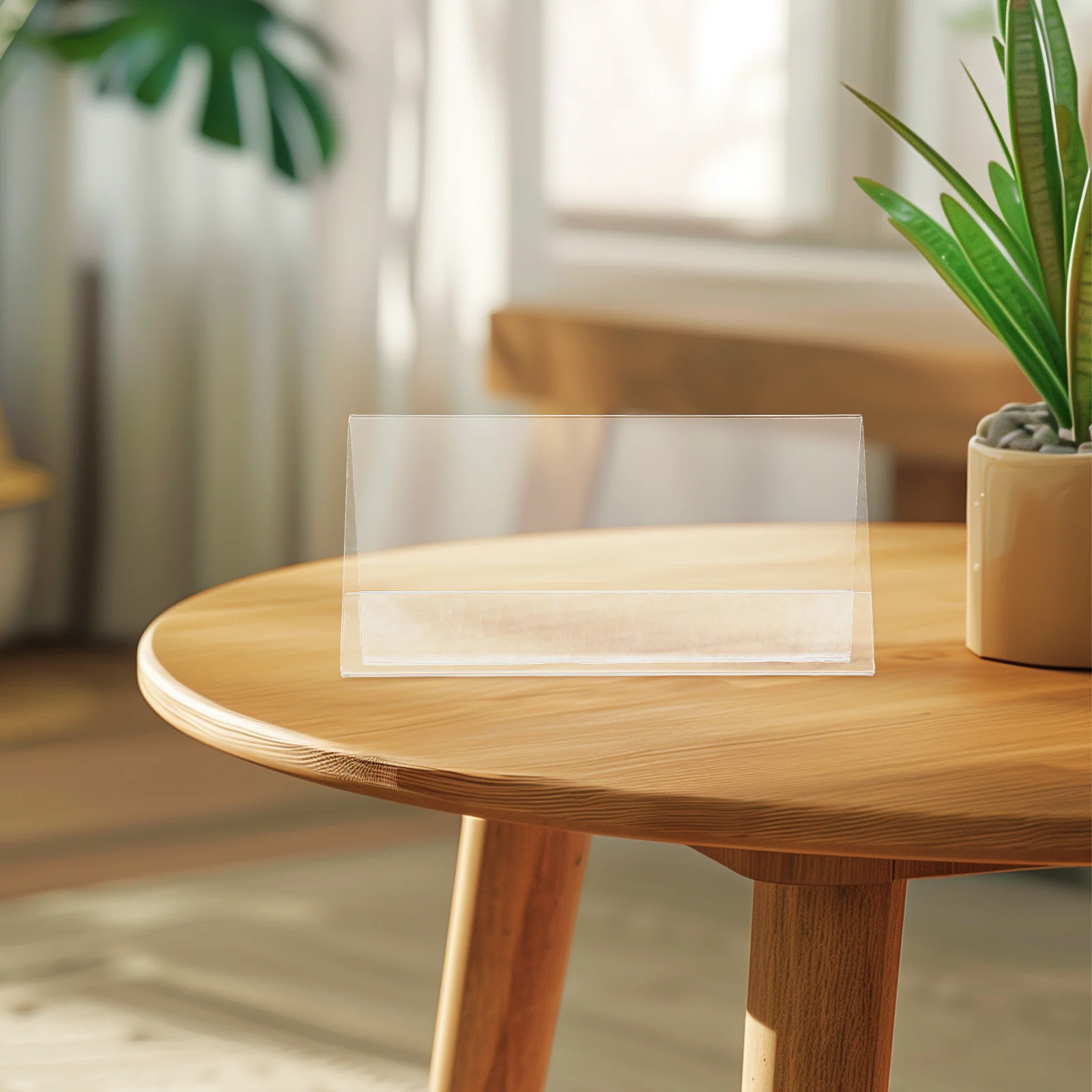 10개 투명 데스크탑 태그 V자형 테이블 텐트 카드 회의용 양면 디스플레이 PET 소재 사무용