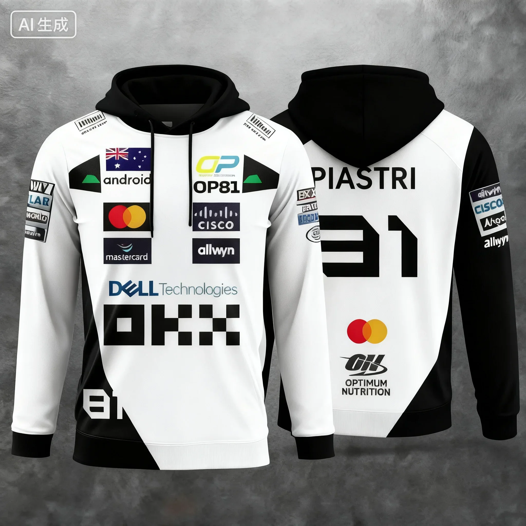 Lando Norris Otoño/Invierno 2025 Nueva colección La combinación perfecta de sudaderas con capucha de estilo de carreras y ropa para deportes extremos