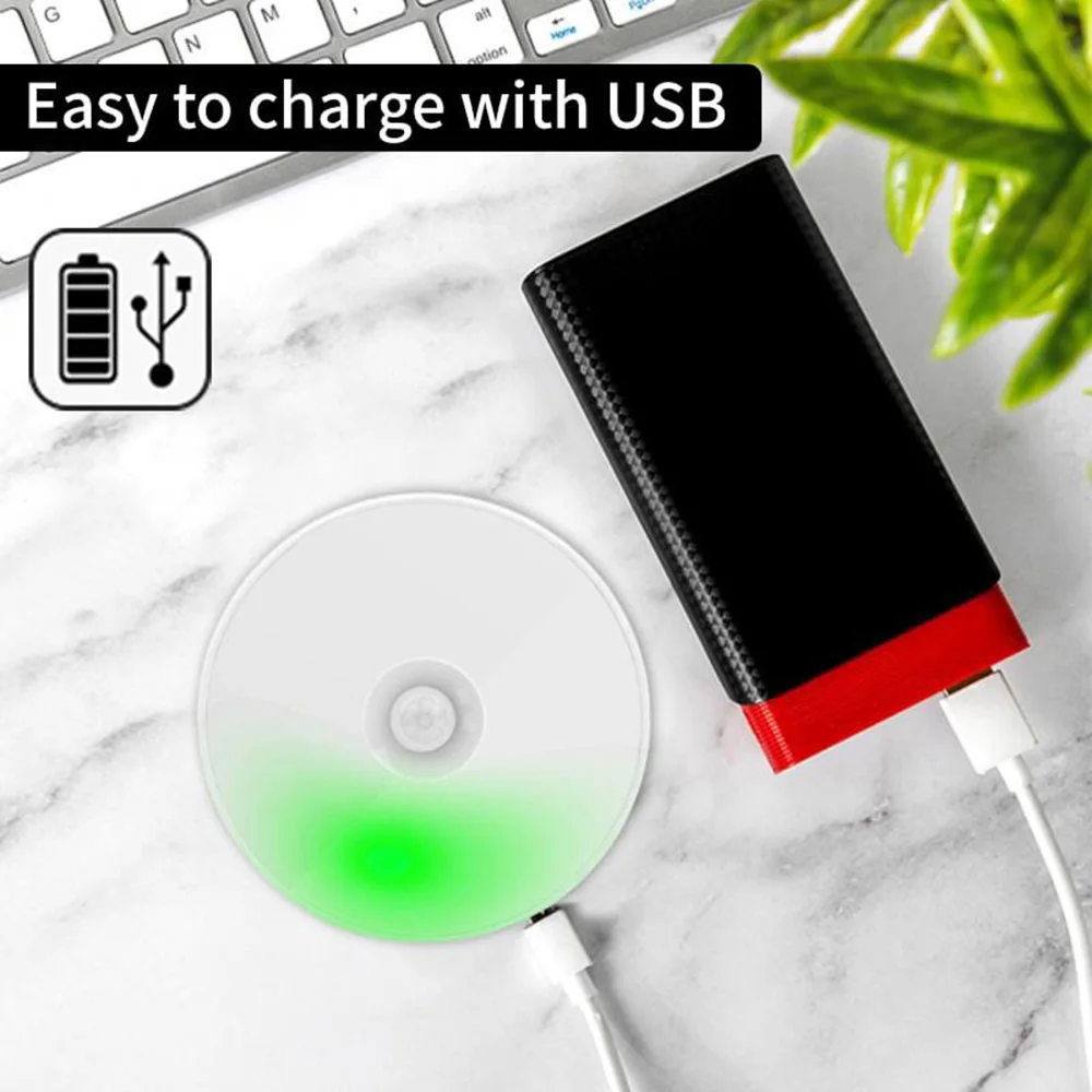 Sensore di movimento luce a LED luci notturne ricaricabili USB per cucina camera da letto scale armadio corridoio armadio luce notturna