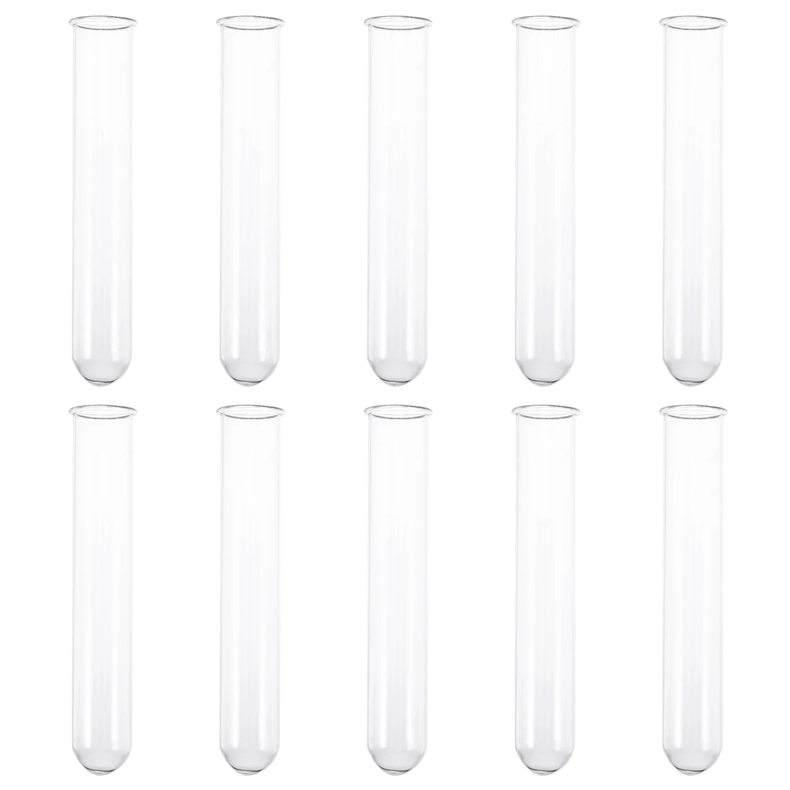 10 قطعة حاوية أنبوب زجاجي شفاف درجة احترافية حامل سائل كيميائي آمن لتجارب العلوم المدرسية مشاريع فنية جافة #3
